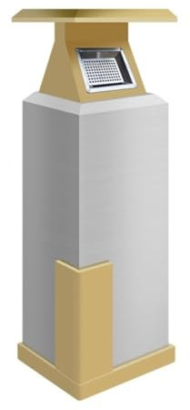 Poubelle Extérieure Cendrier Mülleimer Vertikaler Aschenbecher Regenfester Und Duschfester Standaschenbecher Für Den Innen- Und Außenbereich Mülleimer Ordures Déchets Extérieur(Gold)