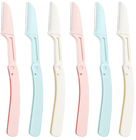 WOLMIK 6 Stück Augenbrauenrasierer Faltbarer, Augenbraue Rasierer Shaper, Augenbrauen-rasierer Messer Frauen,Sicherheit Gesicht Rasiermesser, Augenbrauen Rasierklingen, Mehrzweck Eyebrow Shaper Razors