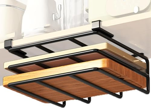 Support pour planche à découper – Support pour planche à découper | Support de planche à découper sous l'armoire | Support de planche à découper en acier inoxydable | Support d'étagère pour couvercle