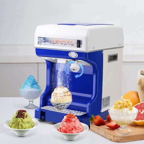 Tritaghiaccio Elettrico Commerciale 250W, Macchina per Granita Da Tavolo Da 2 Litri Di Grande Capacità, Con Lama in Lega Di Alluminio, Spessore Regolabile, Per Casa, Ristoranti, Bar E Feste