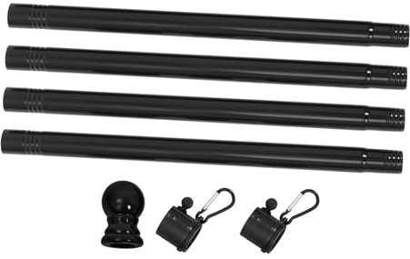 UKCOCO 1 Set pennone rotante palo della bandiera da giardino Asta della bandiera girevole a 360° utile pennone per esterno asta portabandiera esterna per la casa addominali Nero