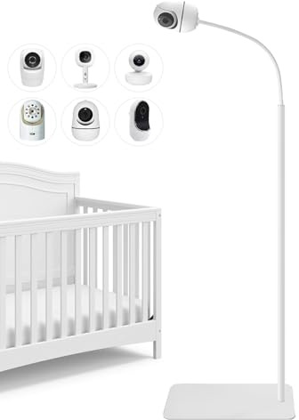 VIKOBESS Babymonitorfäste 170 cm justerbar i höjd kompatibel med Infant Optics DXR-8 Pro, HelloBaby, Babysense, VTech, Motorola och alla babymonitorer med 1/4-tums gängfäste