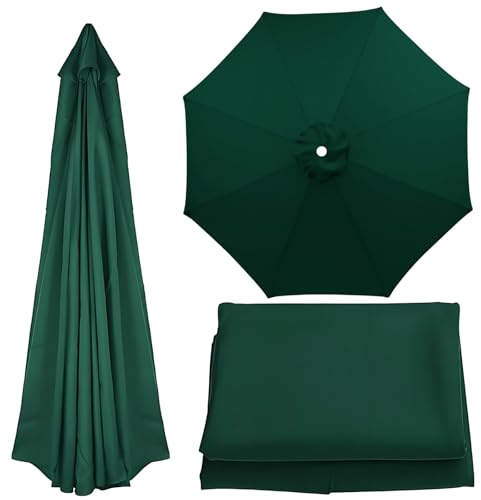 Generico Telo di Ricambio per ombrellone da Giardino a 8 Stecche, Verde Foresta, ombrellone da Spiaggia Protezione UV in Poliestere, Copertura di Ricambio per ombrellone(4m/13FT)
