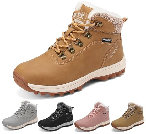 ARRIGO BELLO Botas Mujer Invierno Botines Nieve Antideslizante Calientes Trekking Outdoor Talla 36-41 (Caqui, 41)