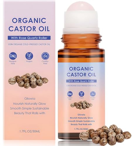 Rizinusöl Kaltgepresst Bio 50ml - Rizinusöl Kaltgepresst - Rizinusöl Bio - Roller Ball Rizinusöl Kaltgepresst Bio - Castor Oil Organic - - Massageöl Öl - für Haare, Wimpern, Augenbrauen, Körperpflege