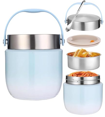Récipient à aliments chauds | 1200 ml - Boîte à repas pour adultes - Étanche - Boîte isotherme pour boissons, barbecue, camping, voyage, gym, sport, plein air, randonnée, plage, pêche, pique-nique