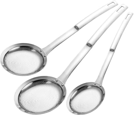 AUTSUPPL 3 Pezzi Colini in Acciaio Inossidabile per Cucina Scolapasta Rete Fine per Filtrare Alimenti Liquidi Cucine Domestiche e Professionali Design e Dimensioni Media e Piccola