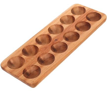 LOORGVEL Portauova in Legno Marrone Elegante e Unico Rettangolare 12 Scomparti, Organizer Versatile per Frigorifero e Uso Domestico Salvaspazio