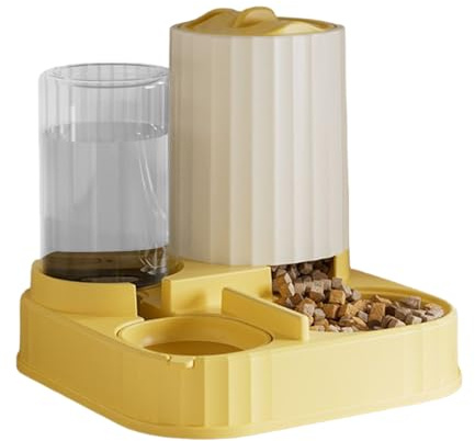 Tezklc Automatic Dog Feeder, 2 in 1 Pet Supplies Bowl, Automatic Feeder Cat Dry Food Water Dispenser, for Puppy Kitten Small Animal Indoor Outdoor Home Apartment Balcony Bedroom Living Room