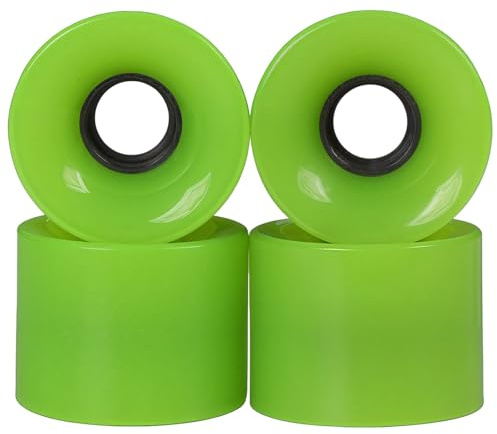 Skateboardhjul 4-pack, 6 cm 78A, fjädrande polyuretan, tyst åktur