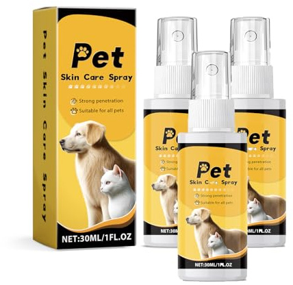 GNAUMORE Pet Wound and Skincare Spray,Healing Spray for Animals,Favorise La Cicatrisation des Plaies,pour Chats Et Chiens,30ML*3PC