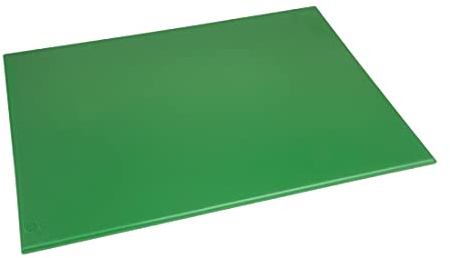 Hygiplas HDPE Large Chopping Board for Salad & Fruit - Green, 60x45cm | Non-absorbent and dishwasher safe to simplify cleaning while preventing cross-contamination in busy commercial kitchens.