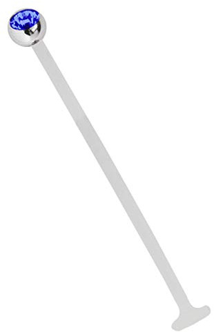 Modern Nature Piercing-Schmuck Lippenpiercing Teflon Labret mit Zirkonia Kugel. Individuell geeignet als Lippenpiercing, Mundpiercing, Zugenpiercing und Ohrpiercing.