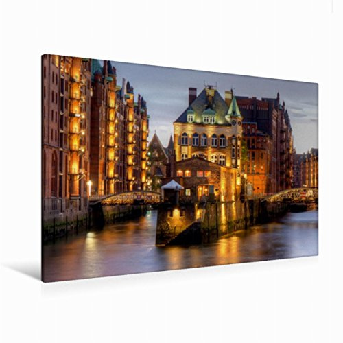 Premium Textil-Leinwand 120 x 80 cm Quer-Format Hamburg - Speicherstadt | Wandbild, HD-Bild auf Keilrahmen, Fertigbild auf hochwertigem Vlies, Leinwanddruck von Thomas Seethaler