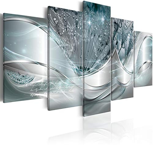 murando - Wandbilder XXL Abstrakt Blumen 200x100cm 5 tlg - Wand Deko Leinwand Bilder Groß Wanddeko Wohnzimmer Schlafzimmer Kunstdrucke Leinwand Wohnzimmer Modern - Pusteblume a-C-0087-b-o