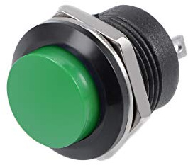 sourcing map 10pcs,16mm Verde Interruptor pulsador momentáneo botón redondo R13-507 SPST 1 NO 1 NC