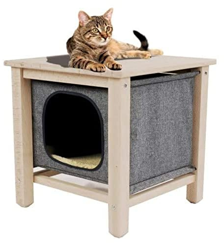 CROCI CUBE DESIGN, Dome pour chat, Corbeille Chat, Maison Chat, Dimensions 50x50x50cm
