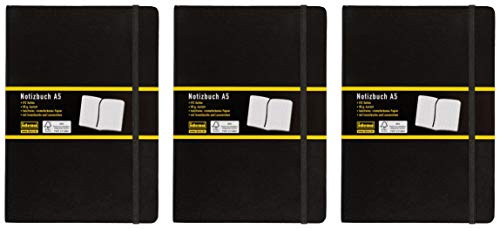 Idena Notizbuch (A5 | 3er Pack, kariert)