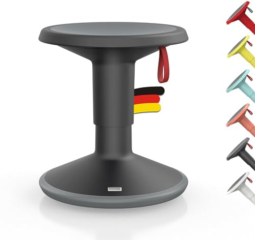 Interstuhl UPis1 - ergonomischer Sitzhocker mit Schwingeffekt - höhenverstellbar - Hocker mit rutschhemmender Standfläche & Kippschutz - Bürohocker (Schwarz, UP Junior)