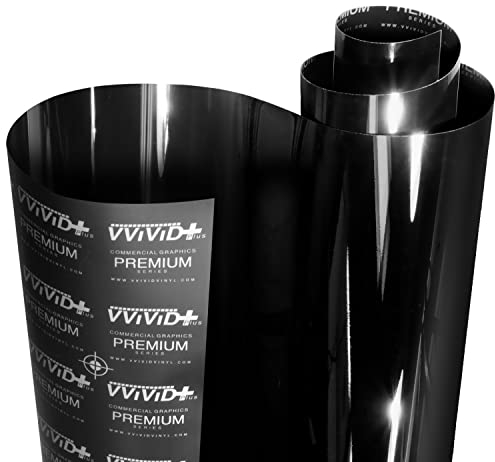 VViViD+ Ultra Gloss Premium Vinyl Car Wrap Film (1ft x 5ft, Gloss Piano Black)