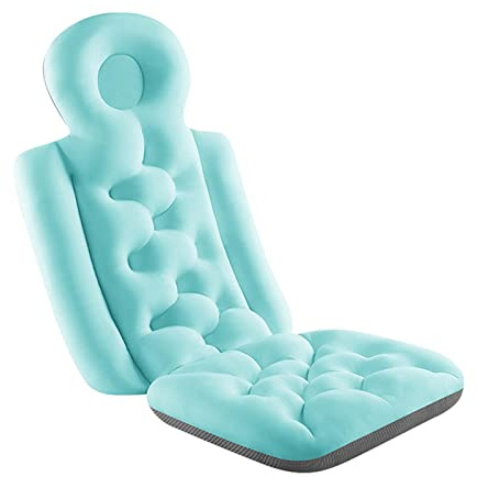 Fenteer Full Body Bath Pillow, Bath Tub Pillow,Spa Bathtub Pillow Ergonomic Cushion for Head Neck Shoulder Back Support, Bath Accessories, Drying, Bule 2