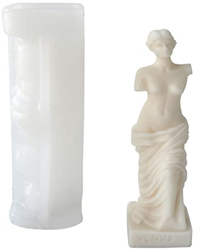 EXQULEG Molde de silicona para velas, diseño de columna romana, diosa griega, 3D, molde de silicona para fundir, para la fabricación de aromaterapia, velas, yeso (1#)