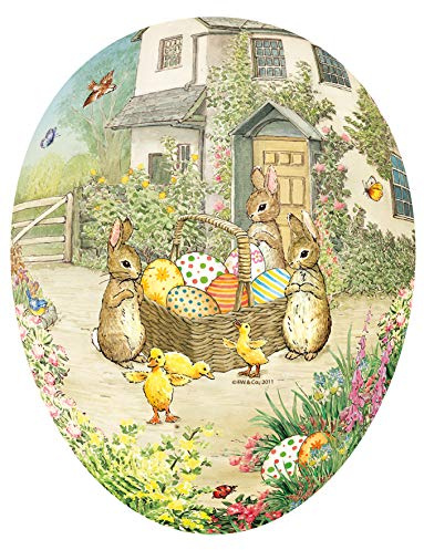 Nestler XL Osterei zum Befüllen Größe 25 cm Motiv - Eierkorb von Beatrix Potter - Handgemachte Eier aus Pappe - EIN liebevolles Ostergeschenk