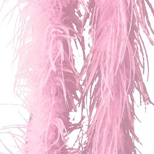 Flauschige Marabu Federboa, 200cm Federboa weiß Straußenfeder Schal Feder Boa Einfarbig Federdichten Feder Schal 20er jahre Charleston Burlesque Federboas Kostüm Zubehör Karneval Mottoparty