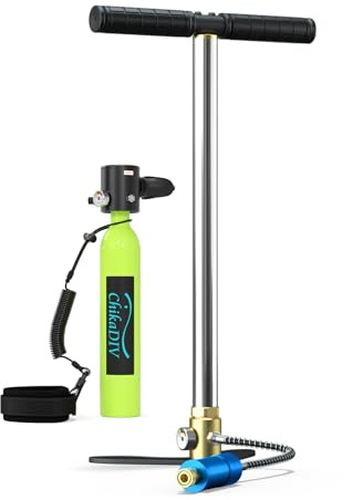 CHIKADIV Mini Bouteille de plongée 0,5 l avec réservoir d'oxygène Portable de 5 à 10 Minutes pour Les Exercices de plongée ou comme Bouteille de Rechange B3 Vert