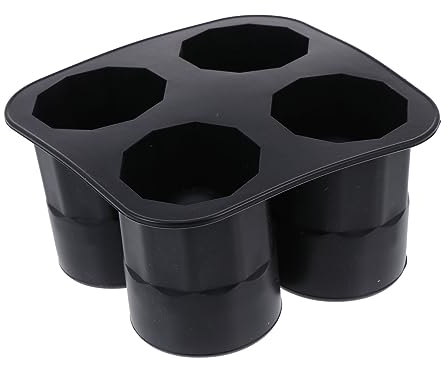 EXCEART 4-Hole Cylindrical Spirit Wine Glass Mold Silicone Practical Mold for DIY Liquor Cups Home Bar Accessories Black