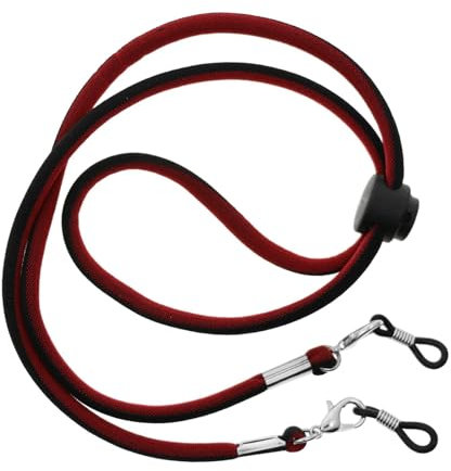Brillenband Sonnenbrillenhalter Brillenhalter Riemen Brillenhalter Ketten Erwachsene Kinder, rot und Schwarz