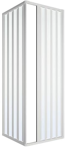 Linea Doccia | Box Doccia a Soffietto | 2 Lati con Apertura Angolare| Reversibile | Salvaspazio e Facile da Pulire | Misura 60x60xh185 cm, Bianco, PVC