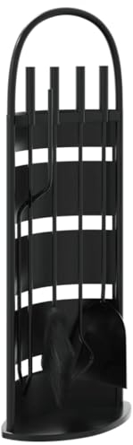 vidaXL Set Attrezzi per Caminetto 5 pz 23x15x66 cm in Acciaio