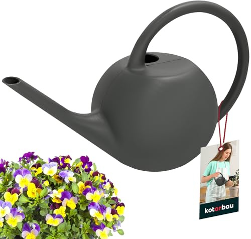 KOTARBAU® Gießkanne - 1,2 L - Blumengießkanne für Zimmerpflanzen - mit langem Ausguss - Zimmerpflanzen Bewässerung - für Indoor & Outdoor - Kunststoff - Grau
