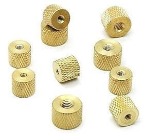 10/20/50PCS M2 M2.5 M3 M4 Knurled Brass Thumb Nut Brass Knurled Nut Cylindrical Adjust Nut (Color : 50pcs, Size : M3)