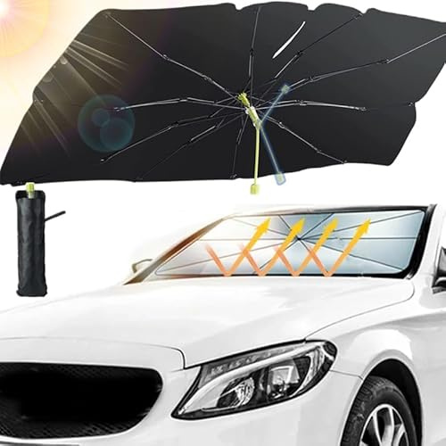 CWMBM Car Windscreen Sun Shade for Ford Fiesta ST MK7 2008-2016,Front Window Sunshades 360°Rotation Foldable Car Sunshade Umbrella Car Sunshade Cover Sunshade