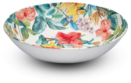 Insalatiera Centrotavola Fruttiera Con Stampa Floreale Multicolore In Melamina Mod. Garden Touch-Mel Emporio Zani dim.31 cm