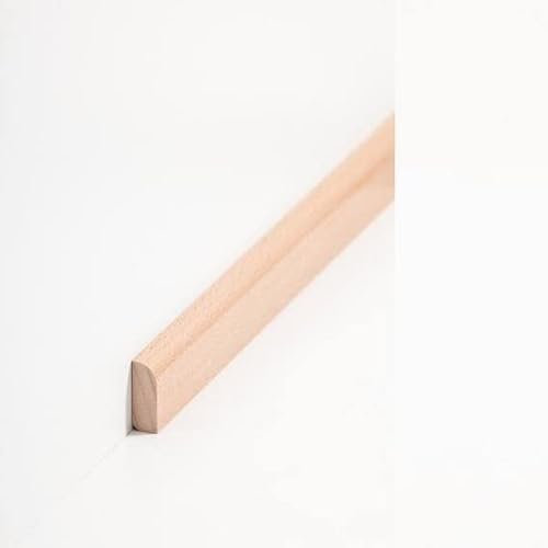 PROVISTON Baguette de recouvrement en bois massif de hêtre 8 x 22 x 2000 mm, à coller, clips, vis et clous, plinthe by PROVISTON - 2 m - 1 pièce