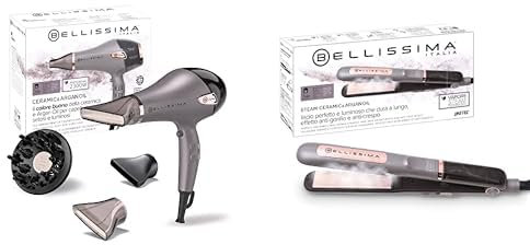 Bellissima Imetec Ceramic & Argan Oil Secador de Pelo Profesional + Bellissima Steam Ceramic & Argan Oil Plancha de Vapor