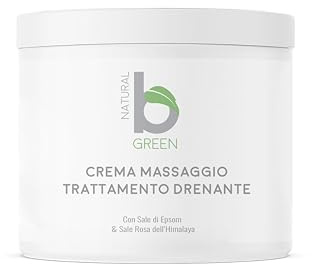 Professionelle Massagecreme mit Entwässerung und Anti-Cellulite, biologisch und hergestellt in Italien (500 ml)