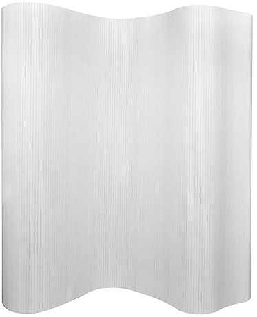 Myheimly Raumteiler Paravent Trennwand Spanische Wand Vlies-Rückseite Sichtschutz Bambusmatte Flexibel Stellwand Bambus Weiß 250×165 cm