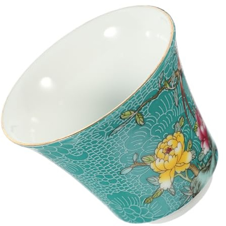 OFFSCH Tazza Da Tè in Ceramica Smaltata Vintage Con Motivo Fiori e Uccelli Stile Cinese Classico Resistente Ad Alte Temperature Set Tazza Da Tè Per Uso Domestico Elegante e Portatile