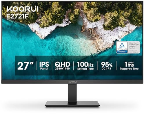Koorui E2721f Monitor PC 68.6 cm [27] 2560 x 1440 pixels Quad HD Nero (Koorui 27 IPS Monitor E2721f)