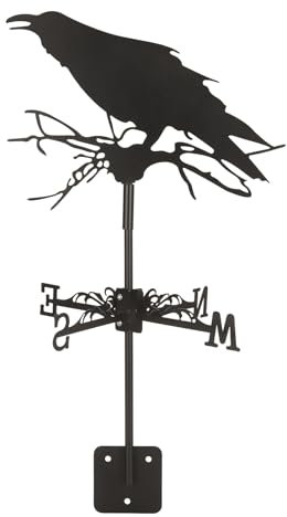 Wetterfahne Krähe Ornament Windfahne Wetterhahn Eisen Metall Wetterfahne für Outdoor Garten Bauernhaus Dekoration