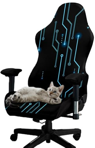 Tufkiss Fundas para Sillas De Juego 4 Pcs, ImpresióN 3D Funda Elástica Silla Gaming, con Funda para Reposabrazos Funda Silla Gamer (No Incluye Sillas)(B)