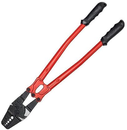 Pinza crimpatrice per funi metalliche, con manico isolato per cavi in alluminio e rame, taglierina a doppia manica, lunghezza 76 cm, strumento di crimpatura per pesca resistente
