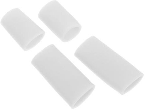 SEWOART Silicone Finger Cots Cut-Resistant Finger Sleeves 2 Pairs for Writing and Injury Protection White Cover