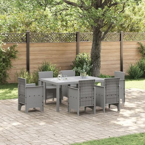 Homgoday Tavolo da Esterno Grigio Chiaro Plastica Media Durevole, Tavolino da Giardino, Tavolo da Esterno, Tavolo da Terrazzo, Tavolo da Pranzo, Tavolo da Cucina Tavolo da Esterno