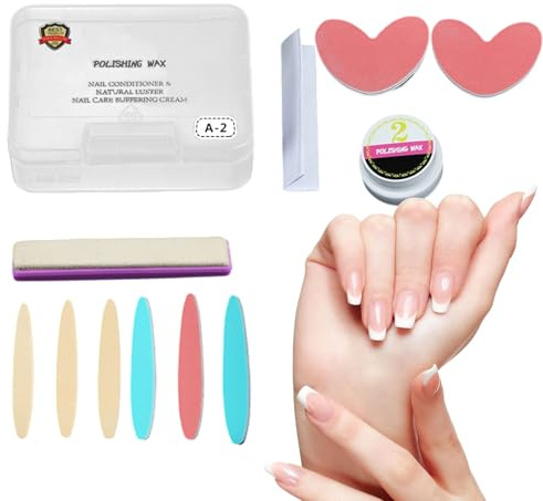 Nagelpolerare Och Buffers - Nagelbuffring Och Vax Kit | Pedicure & | Manicure Set med Reparationsverktyg för Hemresor, Daglig Skötsel för Damer och Nybörjare
