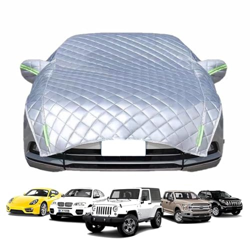 Silber Halbgarage für Mini Cooper Cabrio 2005-2024 2025 Wasserdicht & Atmungsaktiv Hagelschutz und Windschutzscheibenschutz Autoabdeckung für Schnee,Regen,Sonne & UV-Schutz,mit Aufbewahrungstasche